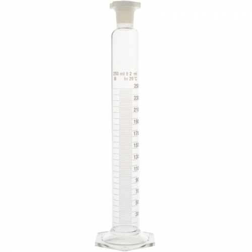 Probeta de vidrio con tapón