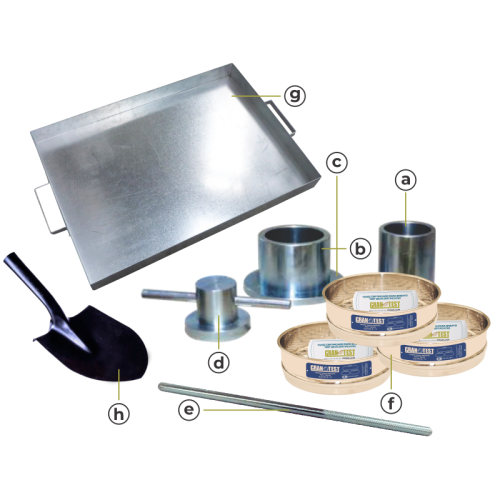 Conjunto para determinar la resistencia mecánica de los agregados gruesos por el método de 10% de finos